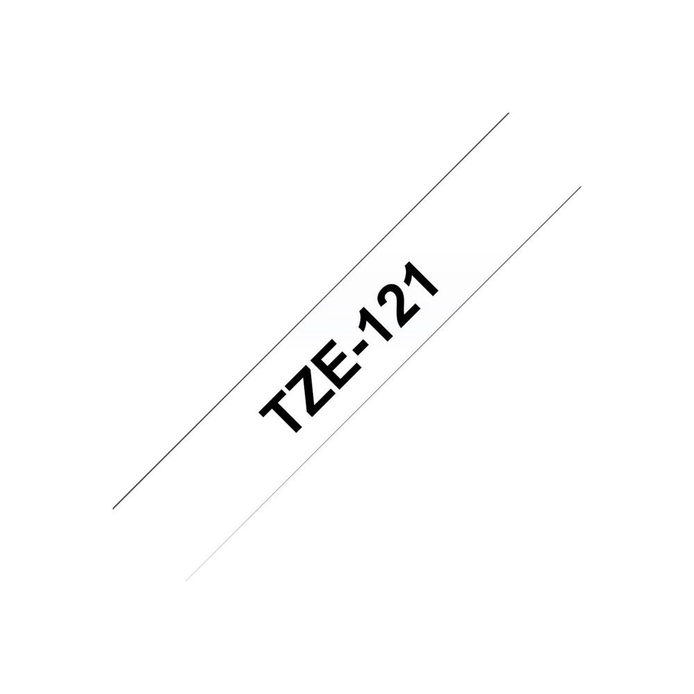 Brother laminated tape TZe-121 - Black on clear (TZE121)