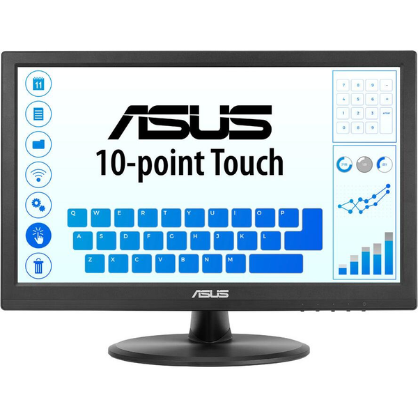 ASUS Touch VT169HE computerskærm 39,6 cm (15.6") 1920 x 1080 pixel Fuld HD LED Berøringsskærm Bordplade Sort