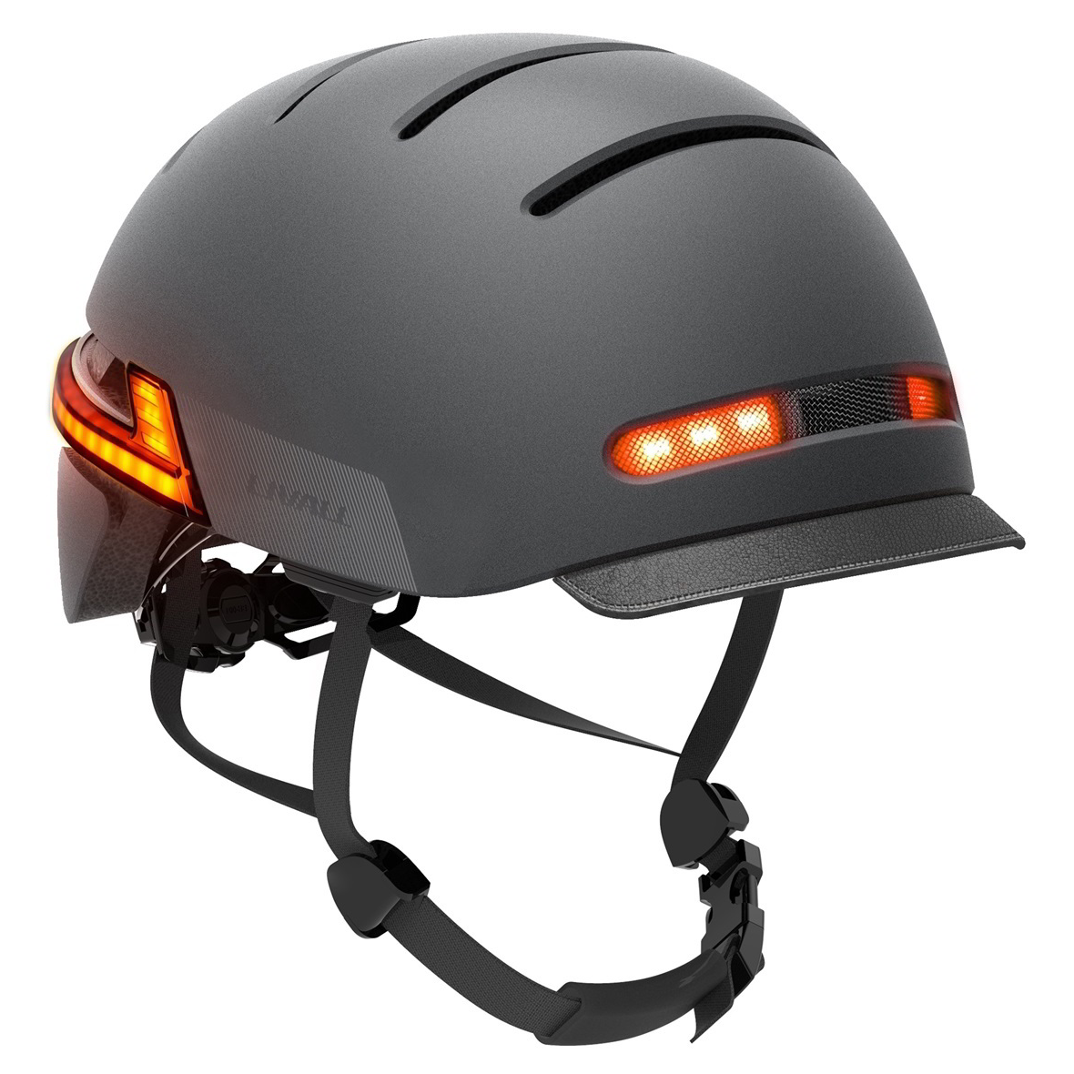 Livall BH51M Neo Kerékpáros sisak - 54-58 méret Fekete/Narancssárga LED