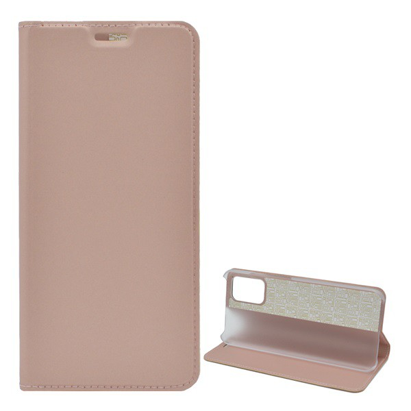 Tok álló, bőr hatású (FLIP, oldalra nyíló, asztali tartó funkció) ROZÉARANY 2 [Samsung Galaxy A02s (SM-A025F)] (5996591028675)