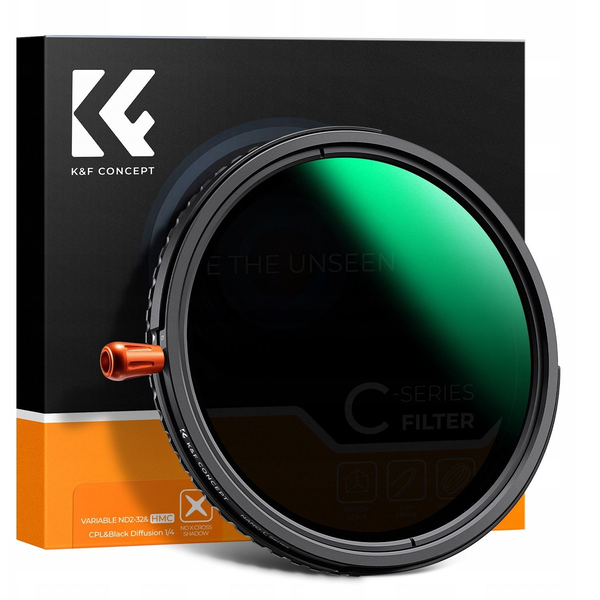 Filtr Hybrydowy 3w1 K&f 37 Mm 37mm Fader Nd2-32 + Cpl + Black Diffusion 1/4 / Kf01.2058