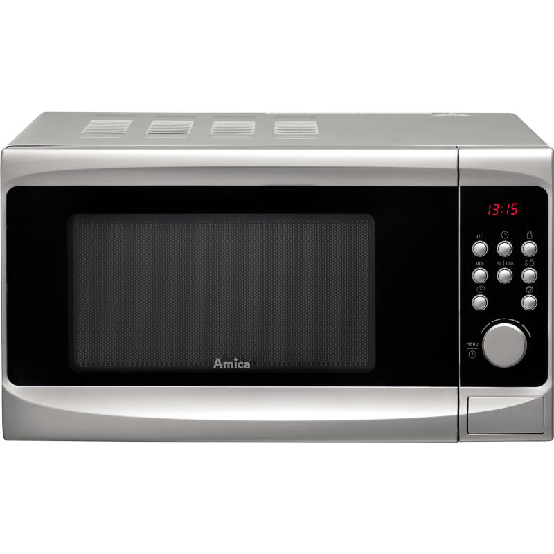 Amica AMG20E70GSV Mikrohullámú sütő 20L 700W Fekete/Ezüst (AMG20E70GSV)