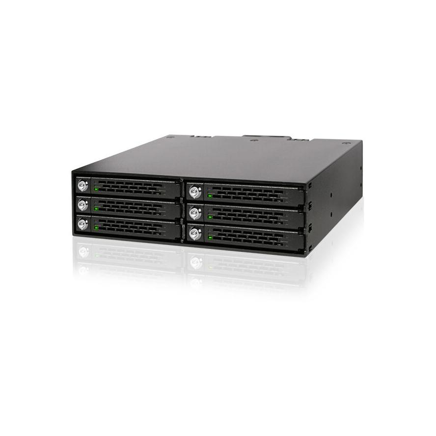 Icy Dock ToughArmor MB996SK-6SB 6x2.5" - 5.25" HDD beépítő keret (MB996SK-6SB)