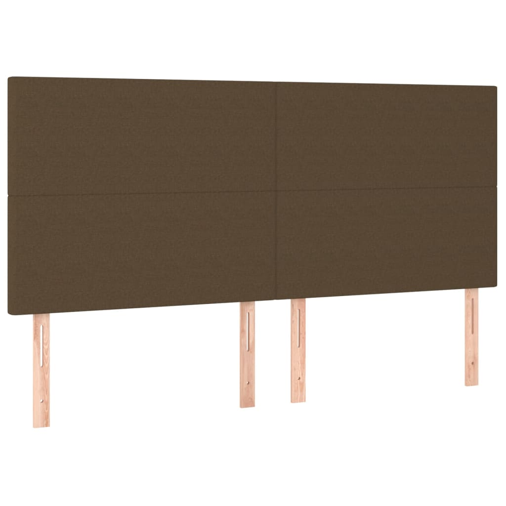 4 db sötétbarna szövet fejtámla 100x5x78/88 cm (3116077)