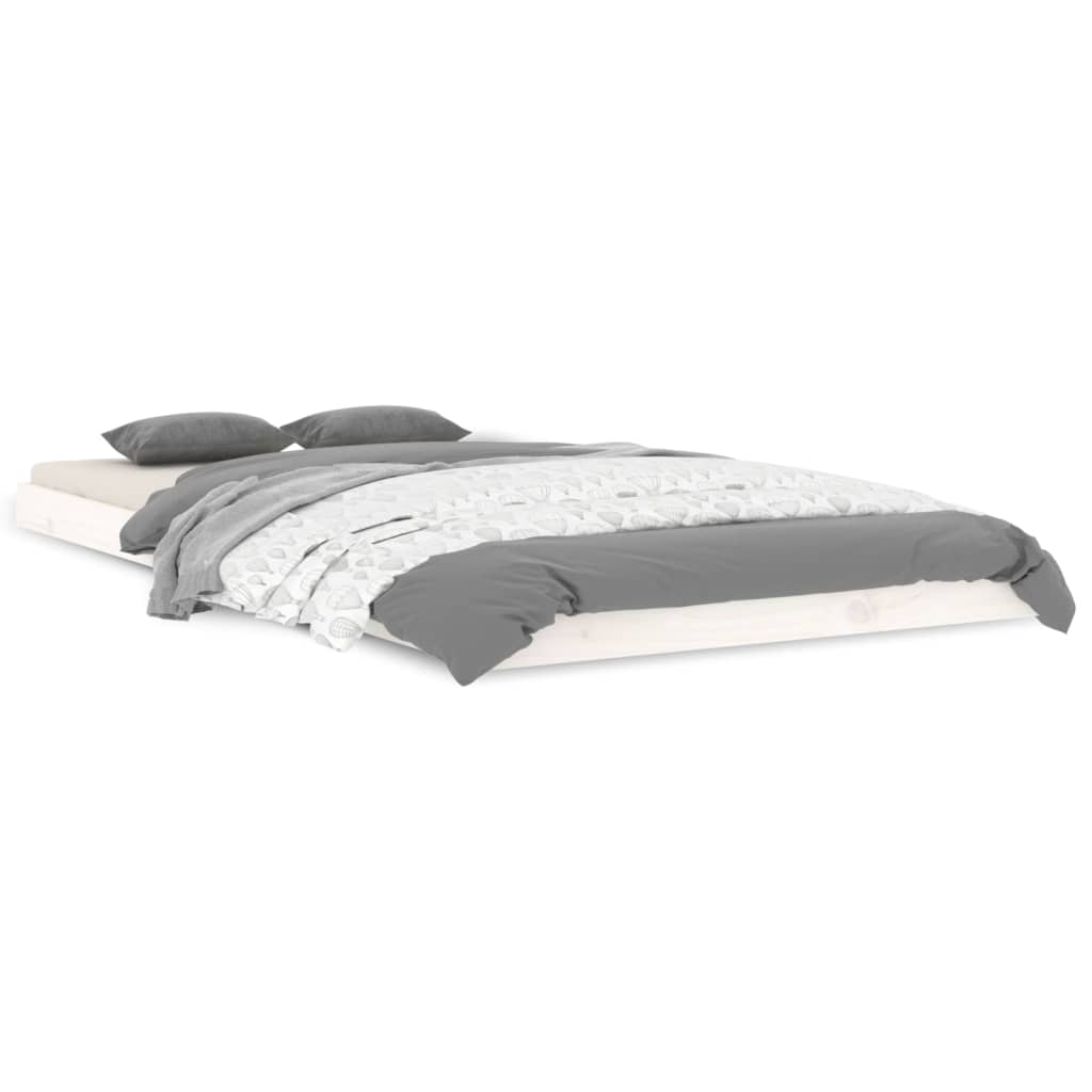 fehér tömör fenyőfa ágykeret 100 x 200 cm (823455)