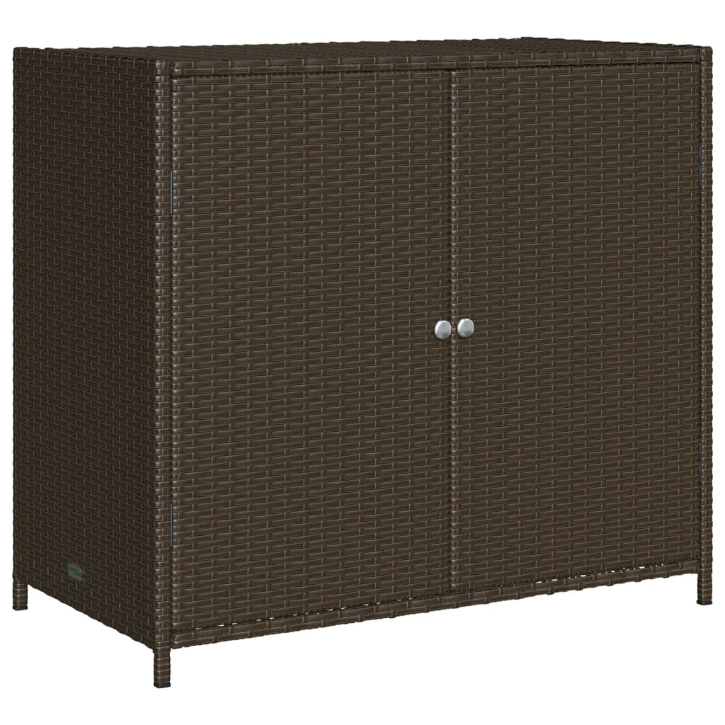 barna polyrattan kerti tárolószekrény 83x45x76 cm (365544)