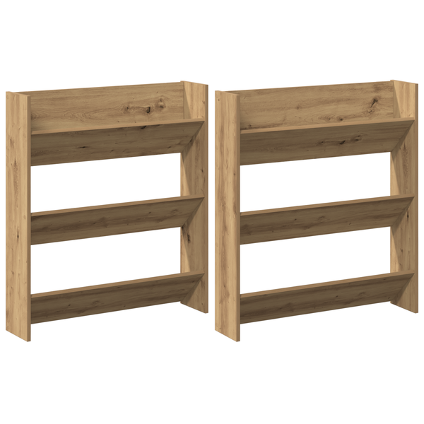 Fali cipőtartók 2 pcs kézműves tölgy 60 x 18 x 60 cm Faanyag