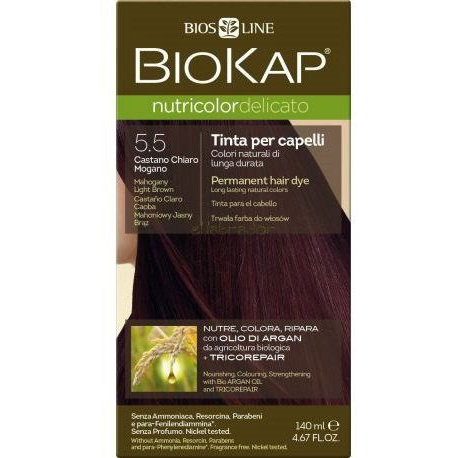 BIOKAP Nutricolor Delicato Mahogany Light Brown Gentle Dye 5.50 140 ml (8030243010469)
