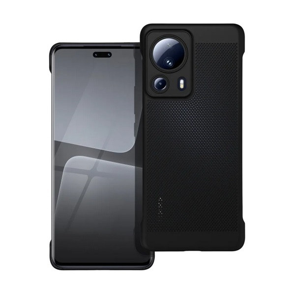 Xiaomi 13 Lite / Civi 2, Műanyag hátlap védőtok, légáteresztő, lyukacsos minta, Breezy, fekete (RS142544)