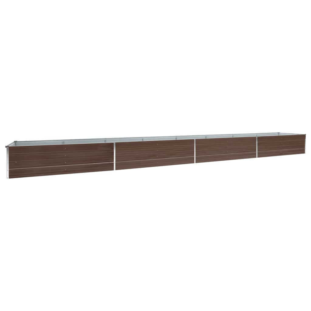 barna horganyzott acél kerti magaságyás 600 x 80 x 45 cm (47074)