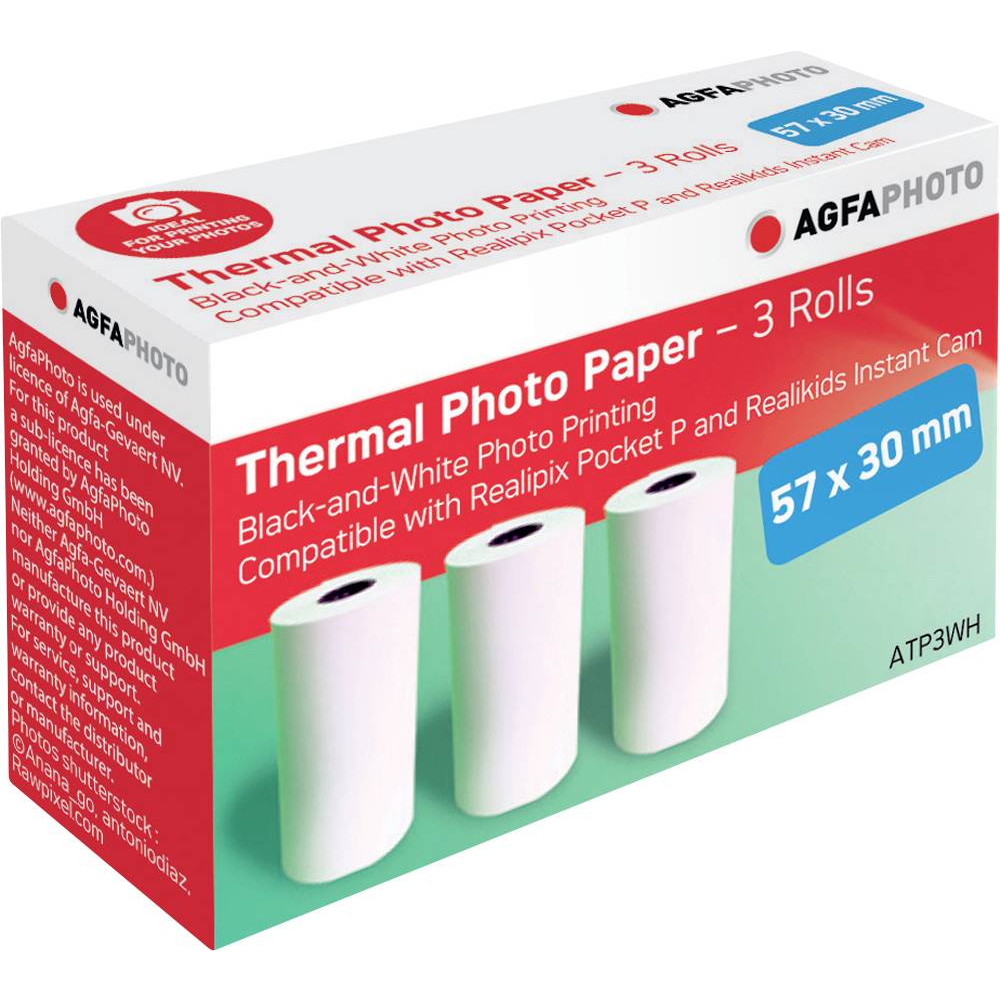 Agfaphoto ATP3WH Realipix Pocket P és Realikids Instant Cam fotópapír (3 db) (ATP3WH)