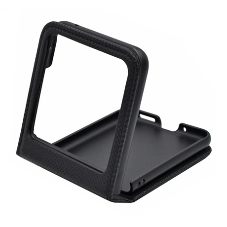 gigapack Tok álló, bőr hatású (FLIP, oldalra nyíló, asztali tartó, rombusz) FEKETE Motorola Razr 40 Ultra 5G (XT2321-3) " csomagolás" (GP-153582)