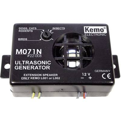 Állítható ultrahangos állatriasztó, kártevőriasztó 12V-os Kemo M071N (M071N)