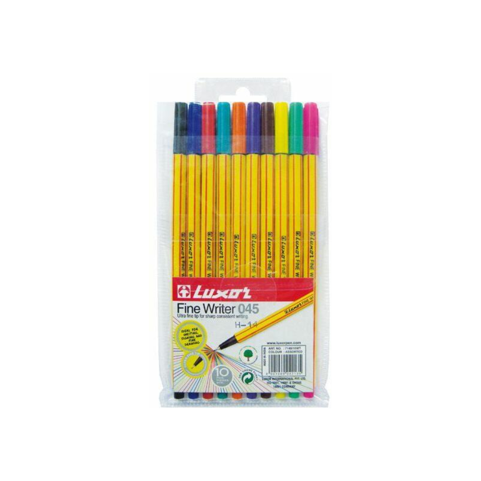 Luxor 0,45 mm Tűfilc - Vegyes színek (10 db / csomag) (KCIX0076)