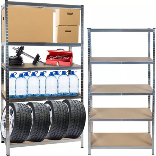 Iso Trade 5 Polcos Raktári Állvány, 220x100x45 cm, 175 Kg/polc Teherbírással 