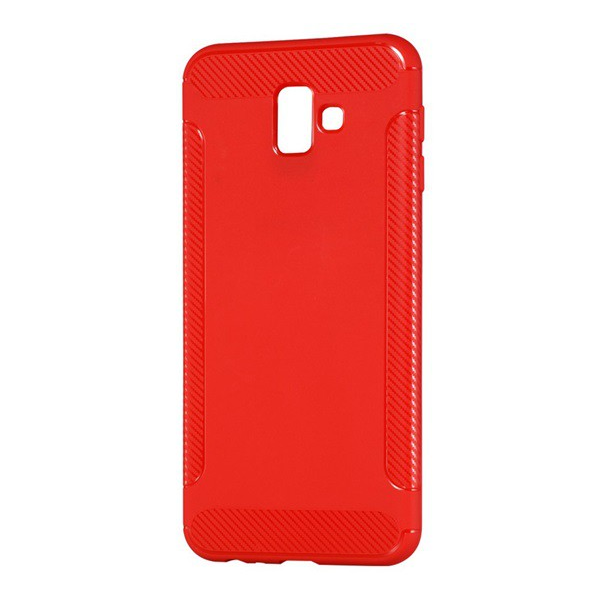 Szilikon telefonvédő (közepesen ütésálló, karbon minta) PIROS [Samsung Galaxy J6 Plus (SM-J610F)] (5996457833962)