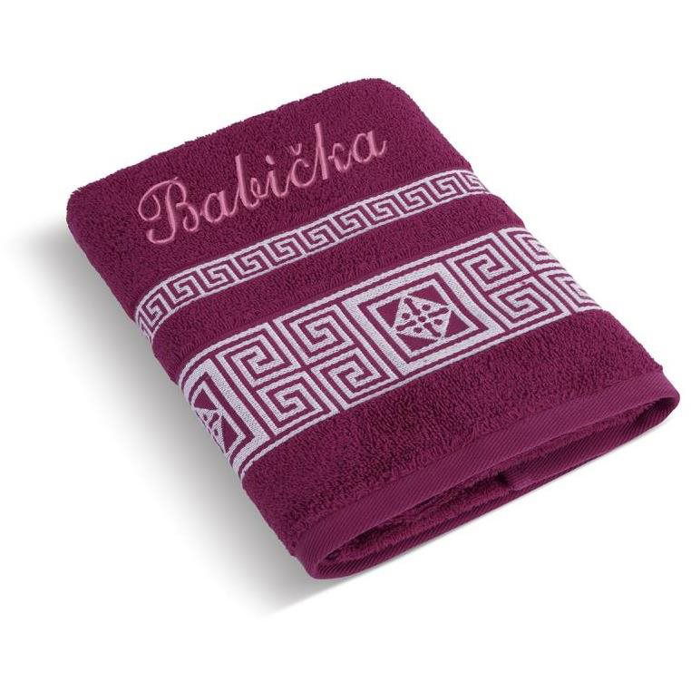BELLATEX s. r. o. Terry towel 50×100 Greek collection 155/022 with embroidery Grandma (3658)