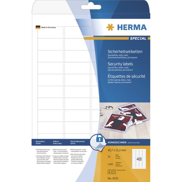 HERMA 4232 Bílé samolepicí etikety pro tisk etiket