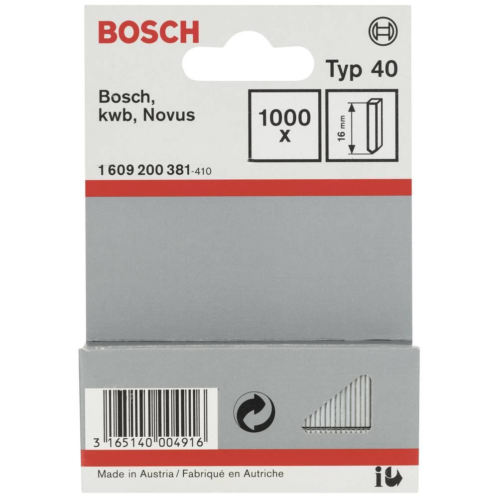 Bosch Accessories 40-es típusú tűzőgép szögek 1000 db 1609200381 (1609200381)