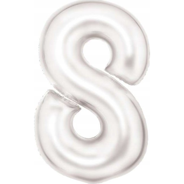 Lustre Szám Fólia Lufi - 8-as, 86 cm, Fehér (9917300)
