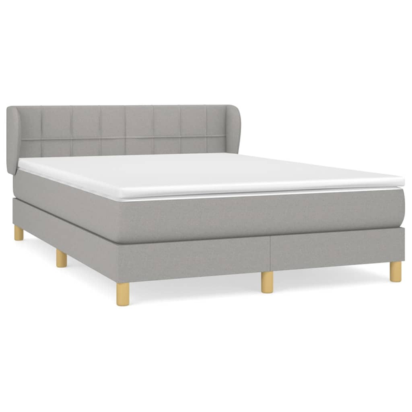 Pat continental, gri deschis, 140x200 cm, material textil