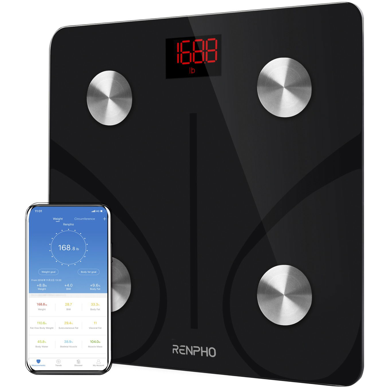 RENPHO Elis 1 Black 28×28×2,5 cm (PEU-ES-CS20M-BK)