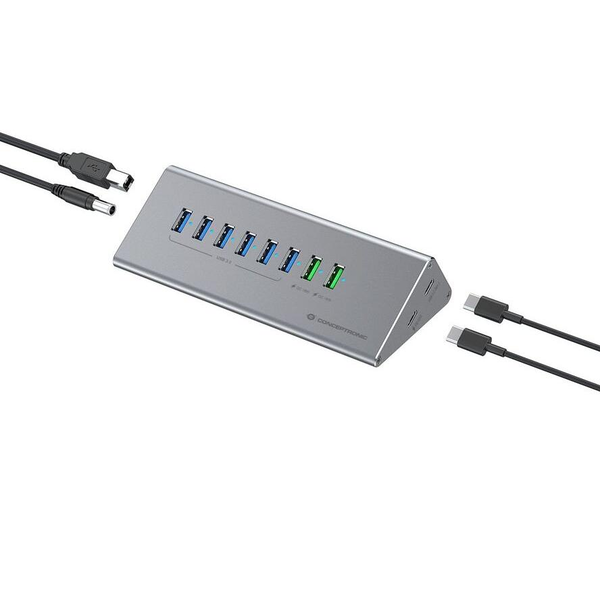Conceptronic HUBBIES18G κατανεμητής διεπαφών USB 3.2 Gen 1 (3.1 Gen 1) Type-B 5000 Mbit/s Γκρι