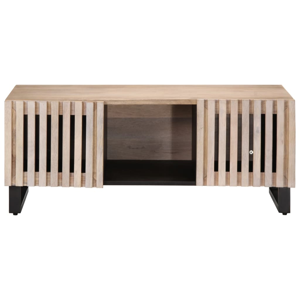 fehér tömör mangófa dohányzóasztal 100 x 55 x 40 cm (377499)