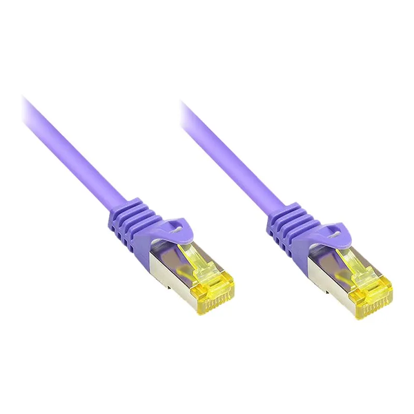 Good Connections RJ45 Patch Cable withCat.7 RohCable and latch protection (RNS), S/FTP, PiMF, halogen free, 600MHz, OFC, violet,3m, Good Connections (8070R- 030V)