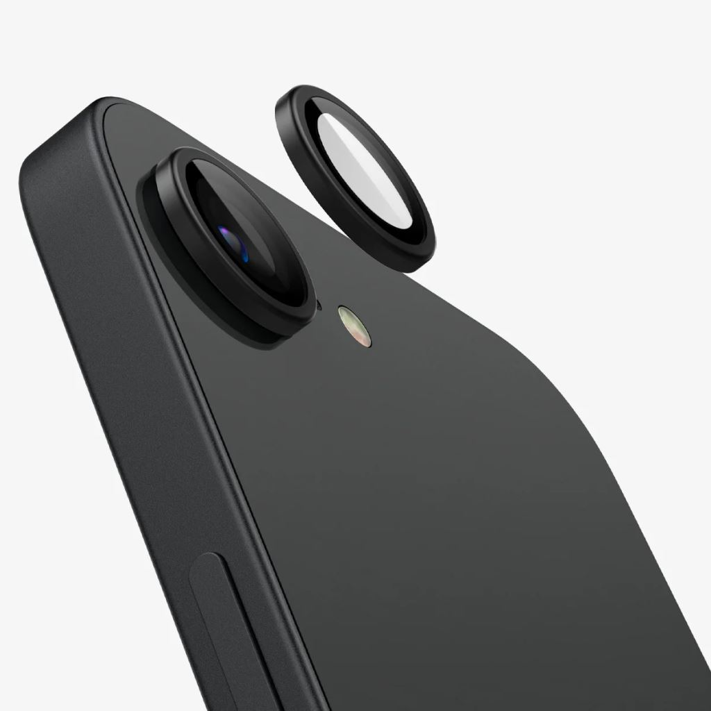 Spigen Optik Pro EZ Fit Apple iPhone 16e kameravédő fekete kerettel (AGL09279) (AGL09279)
