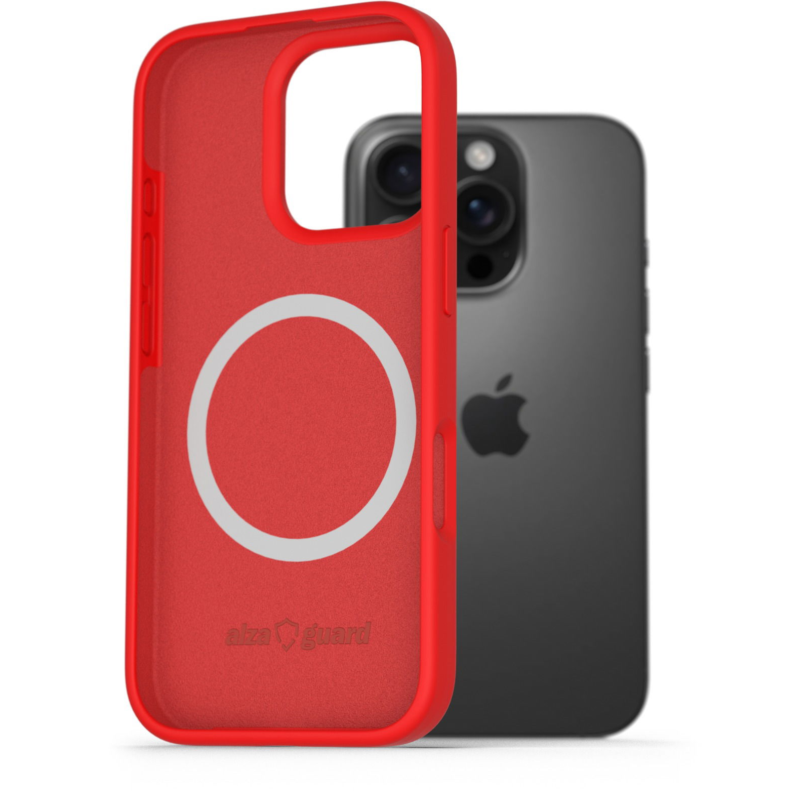AlzaGuard iPhone 16 Pro Silicone Case Compatible with Magsafe piros tok (AGD-PCMS25R)