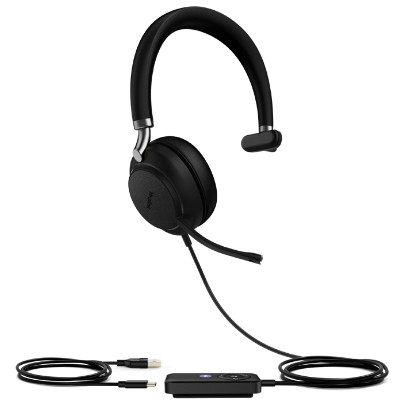 Yealink UH38 Mono Teams Headset Kabel & trådløs Opkald/musik USB Type-C Bluetooth Sort