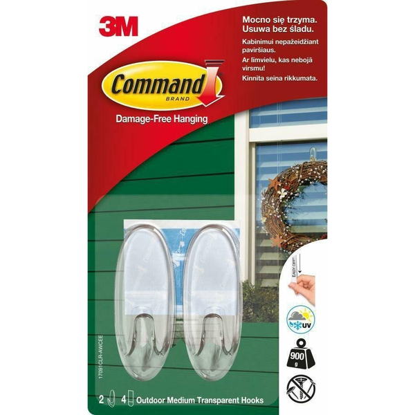 Öntapadó akasztók Command, teherbírása 0,9 kg-ig