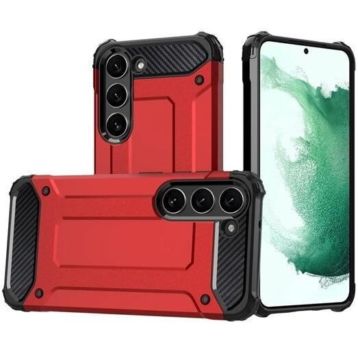 Gigapack Defender Samsung Galaxy S23 (SM-S911) fémhatású tok piros-fekete (GP-134993) (GP-134993)