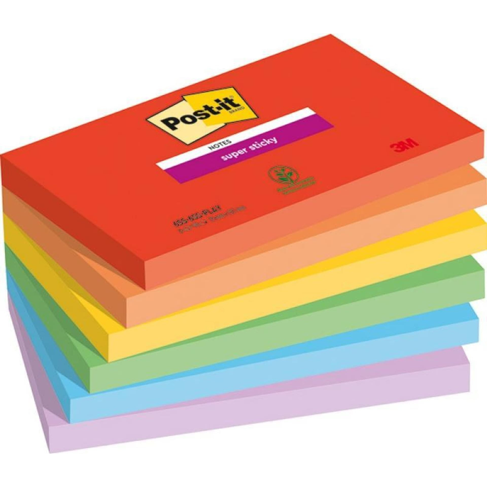 Öntapadó jegyzettömb, 76x127 mm, 6x90 lap, 3M POSTIT "Super Sticky Playful", vegyes színek (3M-4054596924468)