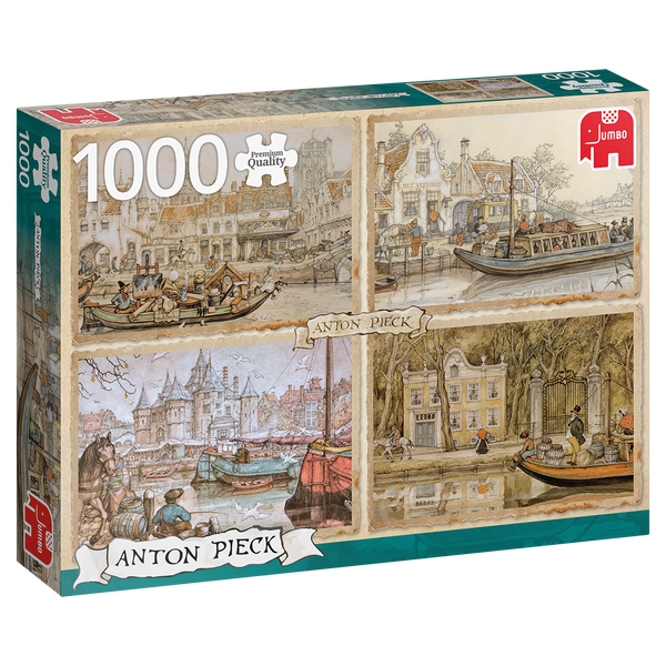 Premium Collection Anton Pieck - Canal Boats 1000 pcs Puzzle rompecabezas 1000 pieza(s) Paisaje