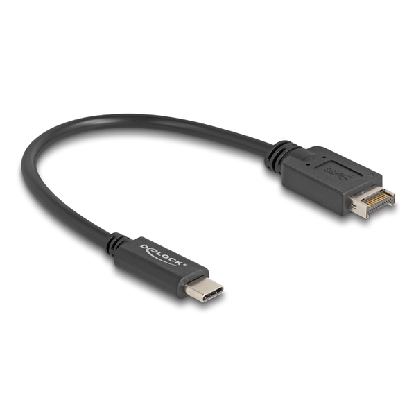 Delock USB 10 Gbps kábel E-típusú A kulcsos USB 20 tűs apa   USB Type-C  apa 25 cm (85528)