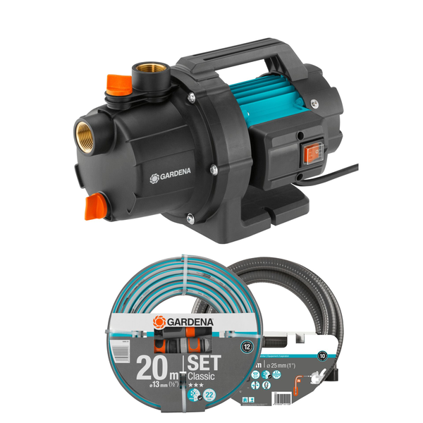 Gardena 09011-47 Basic 3000/4 Kerti szivattyú + Tömlő készlet