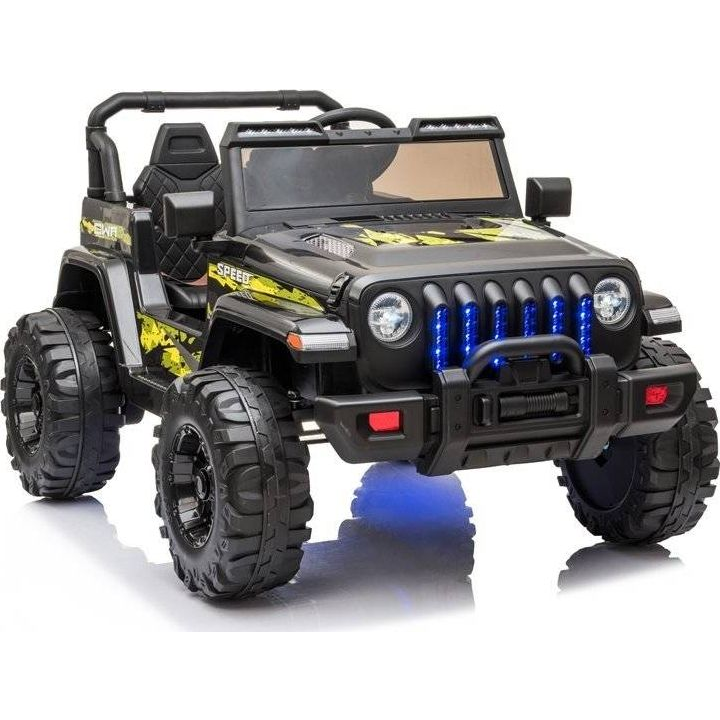 CH9956 Jeep 12 7505 Elektromos Kisautó - 2.4 GHz, Szülői Távirányítóval, Nyitható Ajtóval, EVA Kerekekkel, Fekete (7505)