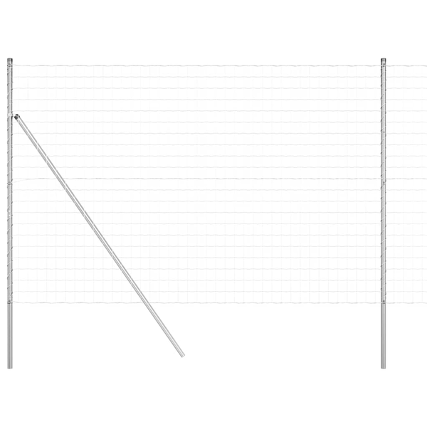 Kerítés oszlopokkal Ezüst 1.5 x 10 m Acél