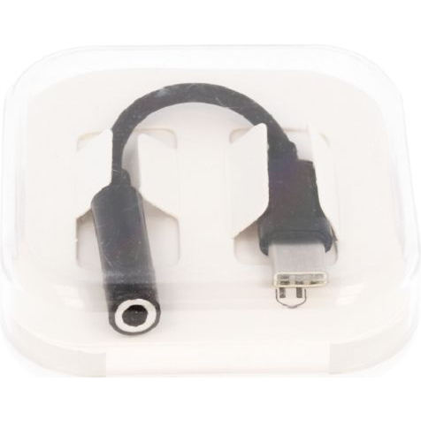 USB Type-C adapter 3,5 mm jack füllhallgatóhoz - box - fekete (53099-uniw)