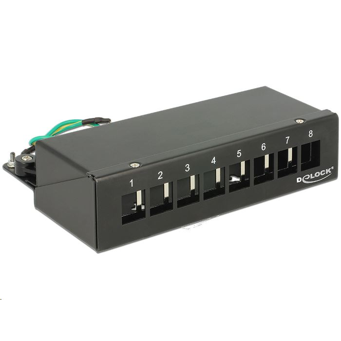 Delock asztali patch panel 8 port fekete (43338) (Delock 43338)