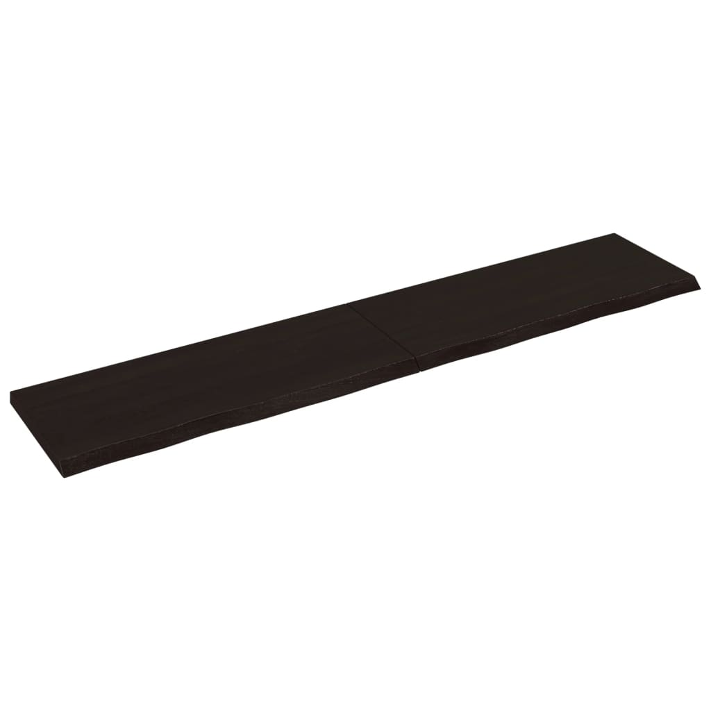 sötétbarna kezelt tömör tölgyfa fali polc 200 x 40 x (2-4) cm (363846)