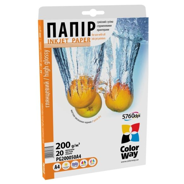 Fotopapír lesklý ColorWay 10 x 15 cm 200 g/m² 50 ks