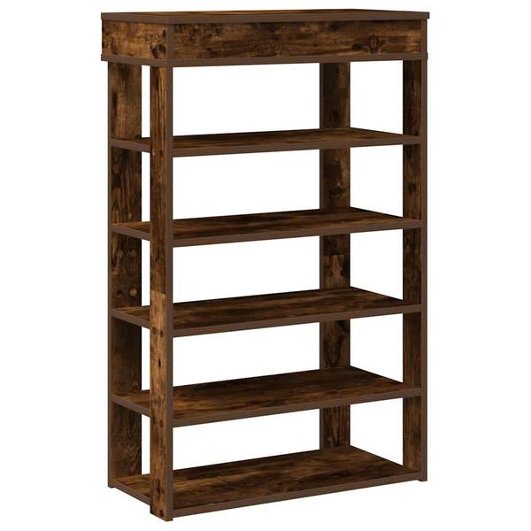füstös tölgy színű szerelt fa cipőtartó 60x30x98 cm
