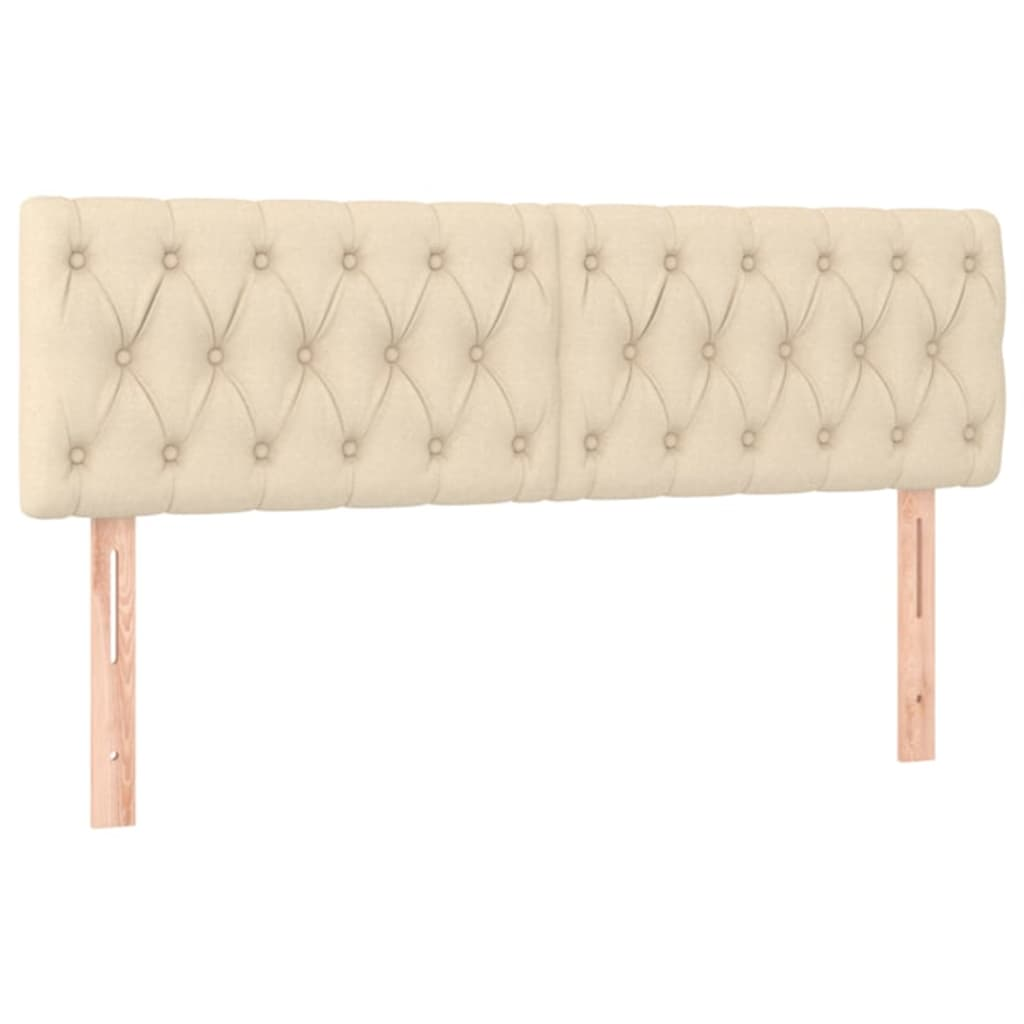 2 db krémszínű szövet fejtámla 72 x 7 x 78/88 cm (346345)