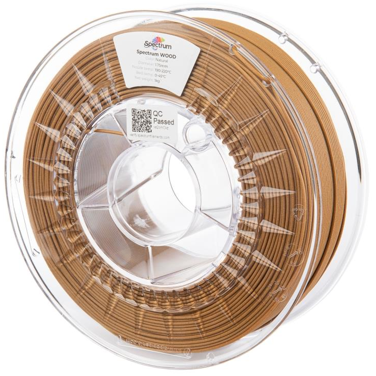 Spectrum 3D nyomtatószál, Wood, 1,75 mm, Natural, 1 kg (80170)