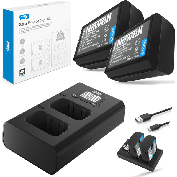 Kétcsatornás töltő Newell DL-USB-C + 2 db NP-FW50 akkumulátor Sonyhoz