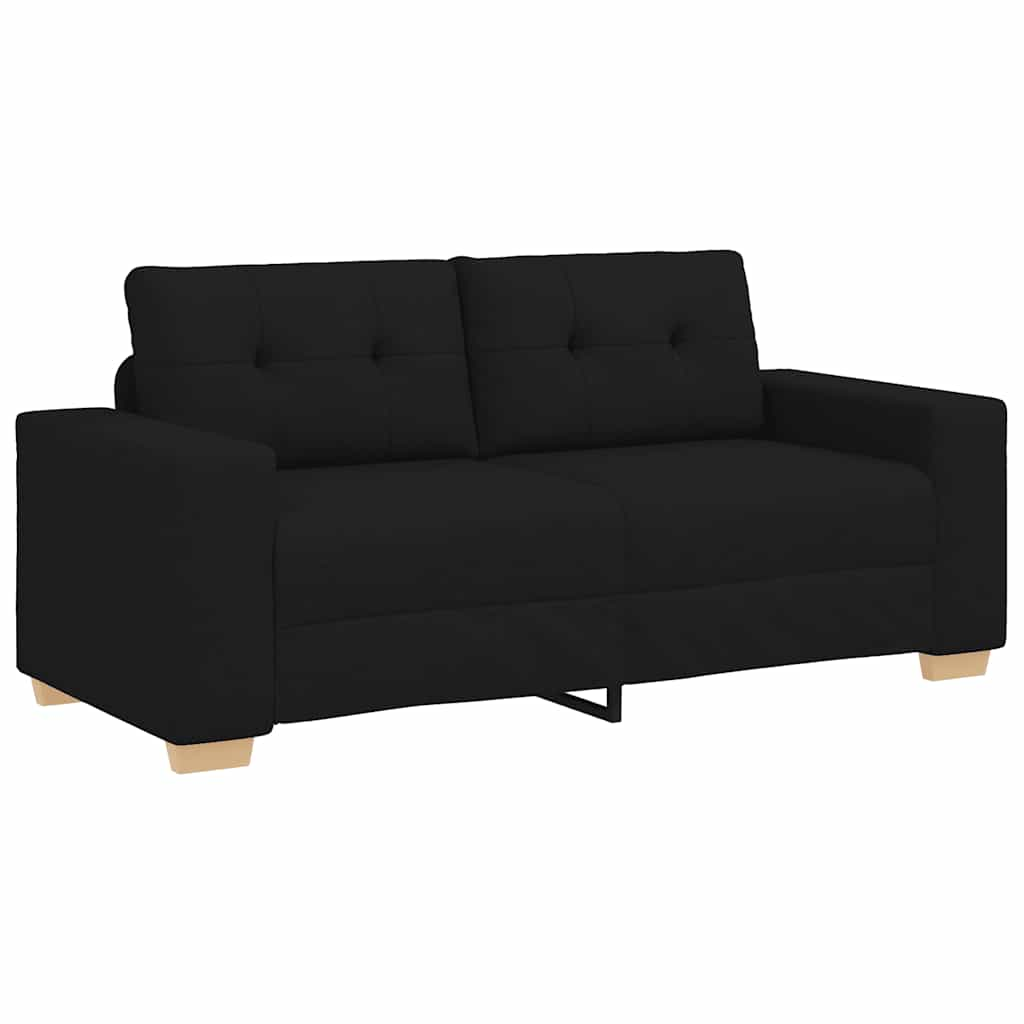 fekete szövet loveseat kanapé 140 cm (4105080)