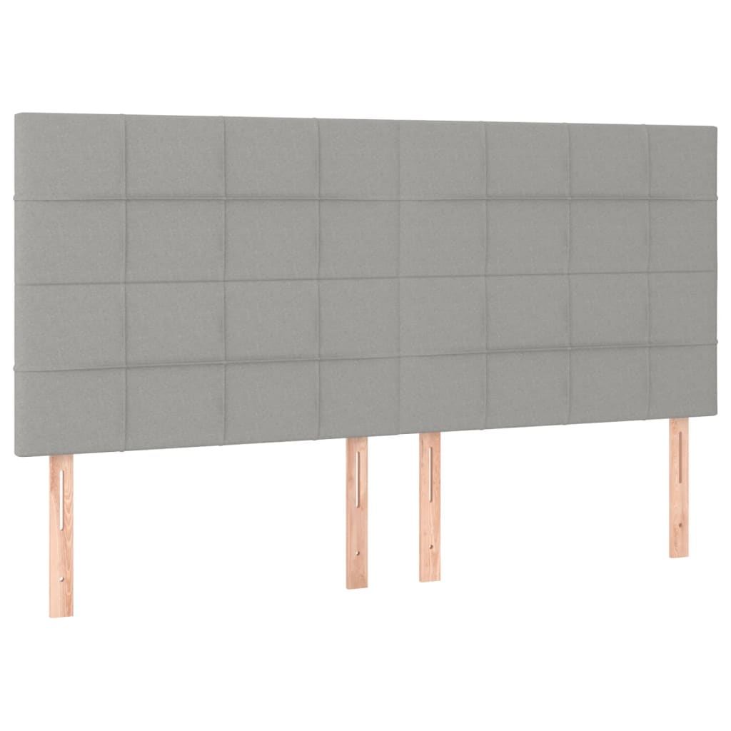 4 db világosszürke szövet fejtámla 80 x 5 x 78/88 cm (3116338)